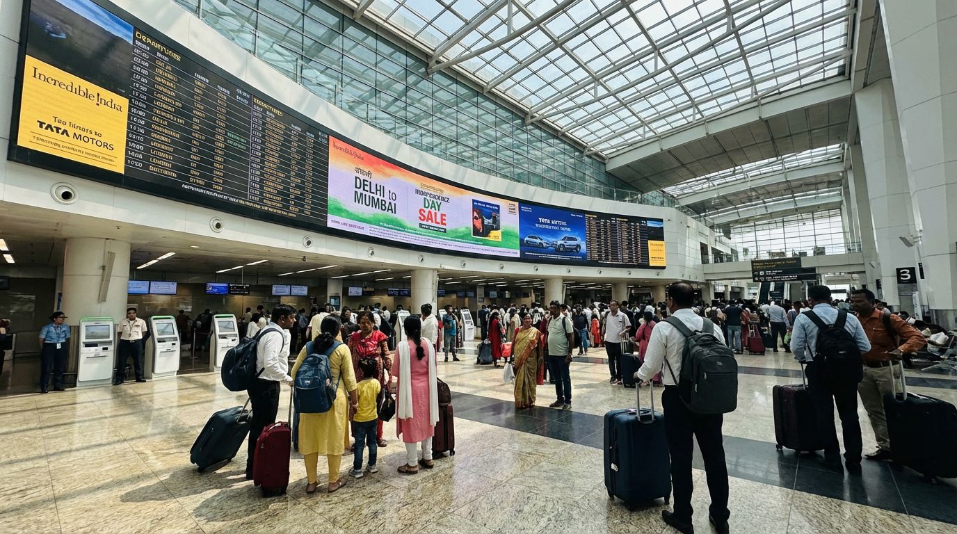 LED display boards at airport terminal India