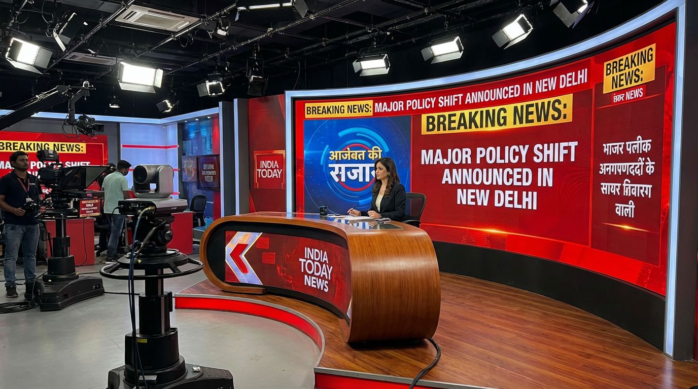 LED video wall in TV broadcast studio India