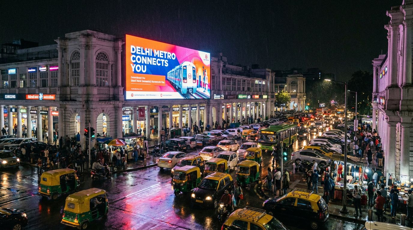 Outdoor LED billboard DOOH advertising Delhi
